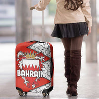Bahrain Shield Design Luggage Cover with Arabesque Tile Motif in Red