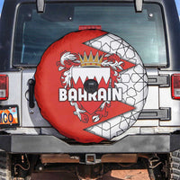 Bahrain Shield Design Spare Tire Cover with Arabesque Tile Motif in Red