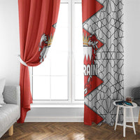 Bahrain Shield Design Window Curtain with Arabesque Tile Motif in Red