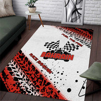 Formula 1 Inspired Bahrain Race Area Rug with Checkered Flag Print