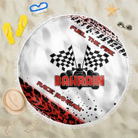 Formula 1 Inspired Bahrain Race Beach Blanket with Checkered Flag Print