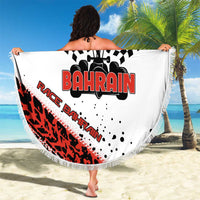Formula 1 Inspired Bahrain Race Beach Blanket with Checkered Flag Print