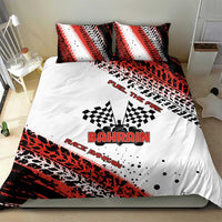 Formula 1 Inspired Bahrain Race Bedding Set with Checkered Flag Print