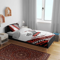 Formula 1 Inspired Bahrain Race Bedding Set with Checkered Flag Print