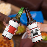 Formula 1 Inspired Bahrain Race 4 in 1 Can Cooler Tumbler with Checkered Flag Print