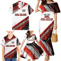 Formula 1 Inspired Bahrain Race Family Matching Mermaid Dress and Hawaiian Shirt with Checkered Flag Print