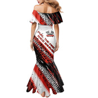 Formula 1 Inspired Bahrain Race Family Matching Mermaid Dress and Hawaiian Shirt with Checkered Flag Print