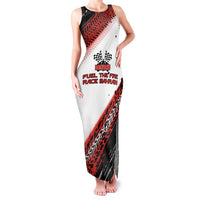 Formula 1 Inspired Bahrain Race Family Matching Tank Maxi Dress and Hawaiian Shirt with Checkered Flag Print