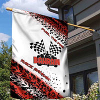 Formula 1 Inspired Bahrain Race Garden Flag with Checkered Flag Print