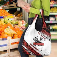 Formula 1 Inspired Bahrain Race Grocery Bag with Checkered Flag Print