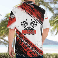 Formula 1 Inspired Bahrain Race Hawaiian Shirt with Checkered Flag Print
