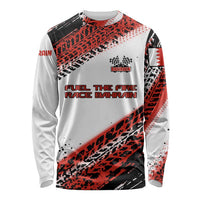 Formula 1 Inspired Bahrain Race Long Sleeve Shirt with Checkered Flag Print
