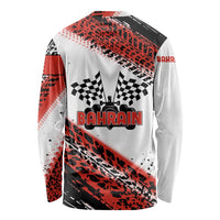 Formula 1 Inspired Bahrain Race Long Sleeve Shirt with Checkered Flag Print