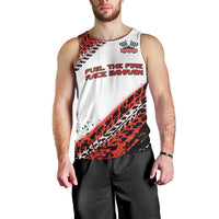 Formula 1 Inspired Bahrain Race Men Tank Top with Checkered Flag Print