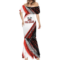 Formula 1 Inspired Bahrain Race Mermaid Dress with Checkered Flag Print