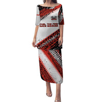 Formula 1 Inspired Bahrain Race Puletasi with Checkered Flag Print