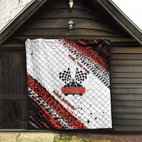 Formula 1 Inspired Bahrain Race Quilt with Checkered Flag Print