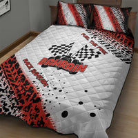 Formula 1 Inspired Bahrain Race Quilt Bed Set with Checkered Flag Print