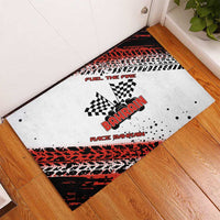 Formula 1 Inspired Bahrain Race Rubber Doormat with Checkered Flag Print