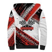 Formula 1 Inspired Bahrain Race Sherpa Hoodie with Checkered Flag Print