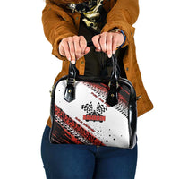 Formula 1 Inspired Bahrain Race Shoulder Handbag with Checkered Flag Print