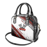 Formula 1 Inspired Bahrain Race Shoulder Handbag with Checkered Flag Print