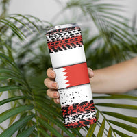 Formula 1 Inspired Bahrain Race Skinny Tumbler with Checkered Flag Print