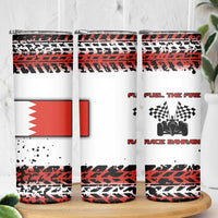 Formula 1 Inspired Bahrain Race Skinny Tumbler with Checkered Flag Print