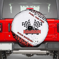 Formula 1 Inspired Bahrain Race Spare Tire Cover with Checkered Flag Print