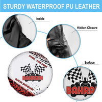 Formula 1 Inspired Bahrain Race Spare Tire Cover with Checkered Flag Print