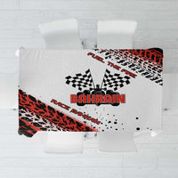 Formula 1 Inspired Bahrain Race Tablecloth with Checkered Flag Print