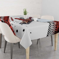 Formula 1 Inspired Bahrain Race Tablecloth with Checkered Flag Print