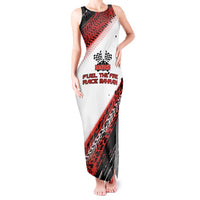 Formula 1 Inspired Bahrain Race Tank Maxi Dress with Checkered Flag Print