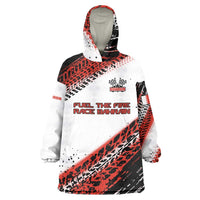 Formula 1 Inspired Bahrain Race Wearable Blanket Hoodie with Checkered Flag Print