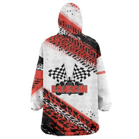 Formula 1 Inspired Bahrain Race Wearable Blanket Hoodie with Checkered Flag Print
