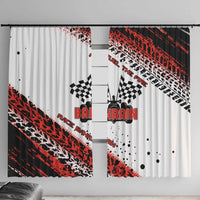 Formula 1 Inspired Bahrain Race Window Curtain with Checkered Flag Print