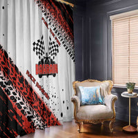 Formula 1 Inspired Bahrain Race Window Curtain with Checkered Flag Print