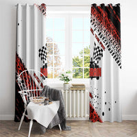 Formula 1 Inspired Bahrain Race Window Curtain with Checkered Flag Print