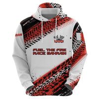 Formula 1 Inspired Bahrain Race Zip Hoodie with Checkered Flag Print