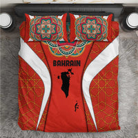 Bahrain Mandala Pattern Bedding Set with National Map and Arabic Geometric Design