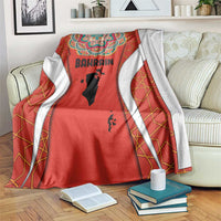 Bahrain Mandala Pattern Blanket with National Map and Arabic Geometric Design