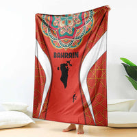 Bahrain Mandala Pattern Blanket with National Map and Arabic Geometric Design
