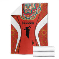 Bahrain Mandala Pattern Blanket with National Map and Arabic Geometric Design