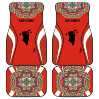 Bahrain Mandala Pattern Car Mats with National Map and Arabic Geometric Design