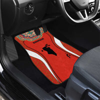 Bahrain Mandala Pattern Car Mats with National Map and Arabic Geometric Design
