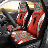 Bahrain Mandala Pattern Car Seat Cover with National Map and Arabic Geometric Design