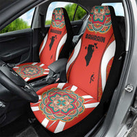 Bahrain Mandala Pattern Car Seat Cover with National Map and Arabic Geometric Design