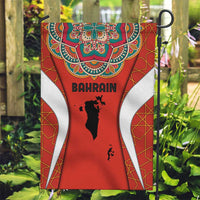 Bahrain Mandala Pattern Garden Flag with National Map and Arabic Geometric Design