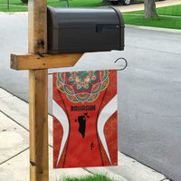 Bahrain Mandala Pattern Garden Flag with National Map and Arabic Geometric Design