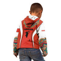 Bahrain Mandala Pattern Kid Hoodie with National Map and Arabic Geometric Design